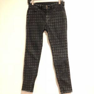 J BRAND Jeans Blue Gray Graphic Print HOUNDSTOOTH SKINNY Sz 27 #218